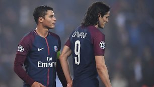 Thiago Silva ir Edinsonas Cavani