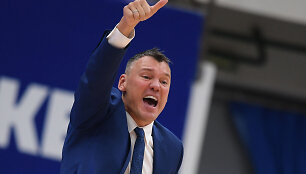 Eurolygos rungtynės tarp Maskvos CSKA &ndash; Kauno &bdquo;Žalgiris&ldquo;. &Scaron;arūnas Jasikevičius