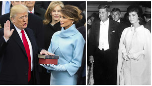 Donaldas Trumpas su žmona Melania Trump ir Johnas F. Kennedy su žmona Jacqueline Kennedy (1961 m.)