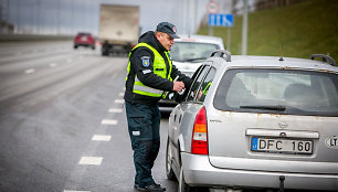 Kelių policijos dieninis reidas Vilniaus vakariniame aplinkkelyje