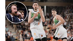 Martynas Gecevičius (kairėje) įvertino žalgiriečių žaidimą rungtynėse su &bdquo;Monaco&ldquo;.