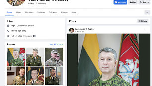 „Facebook“ – dešimtys netikrų kariuomenės vado generolo Valdemaro Rupšio paskyrų
