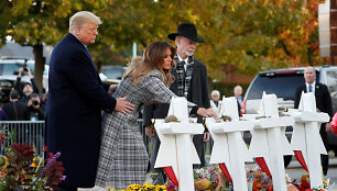 Donaldas Trumpas su žmona Melania Pitsberge