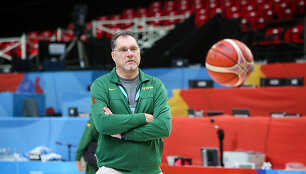 Arvydas Sabonis rinktinės treniruotėje