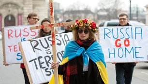 Prie ESBO būstinės Vienoje vyksta protestai