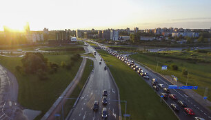 Rytinė spūstis i&scaron; Pilaitės mikrorajono 