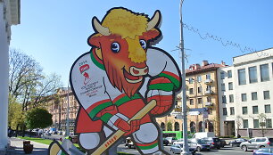 Minskas ruo&scaron;iasi Pasaulio ledo ritulio čempionatui. Simbolis Volatas