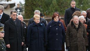 I&scaron; kairės: Algirdas Butkevičius, Dalia Grybauskaitė, Loreta Graužinienė, Vytautas Landsbergis