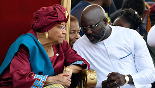 Ellen Johnson Sirleaf ir George'as Weah