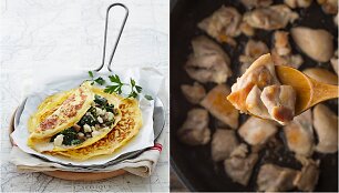 Gurmani&scaron;kas omletas ir vi&scaron;tienos gabalėliai
