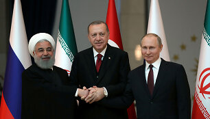 H.Rouhani, R.T.Erdoganas ir V.Putinas