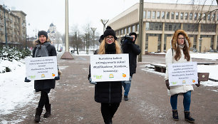 Pilietinės akcijos „Step Up! Stabdykime smurtą prieš moteris!“ akimirka