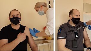 &bdquo;AstraZeneca&ldquo; vakcina paskiepyti Visagino policijos pareigūnai