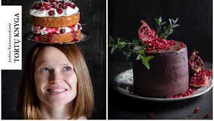 Knygos vir&scaron;elis ir &scaron;okoladinis tortas su granatais