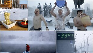 Sibiro gyventojai prisigalvojo neįprastų pramogų, temperatūrai nukritus net iki -44 C