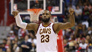 LeBronas Jamesas įmetė 57 ta&scaron;kus rungtynėse su &bdquo;Washington Wizards&ldquo;.