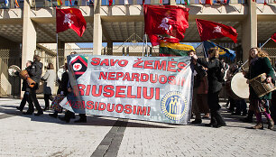 Mitingas Nepriklausomybės aik&scaron;tėje