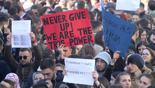 Studentų protestas Albanijoje