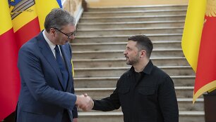 Aleksandaras Vučičius ir Volodymyras Zelenskis /  / AP