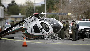 Las Vegaso policijos sraigtasparnis po skausmingo nusileidimo