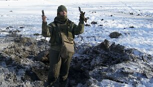 Ukrainos karys rodo &scaron;rapnelio likučius
