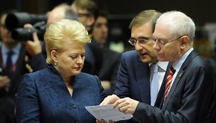 Dalia Grybauskaitė, Pedro Passos Coelho ir Hermanas van Rompuy