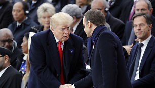 Donaldas Trumpas ir Emmanuelis Macronas