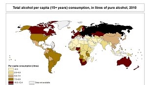 Alkoholio suvartojimas pagal valstybes