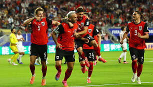Austrijos futbolininkų džiaugsmas