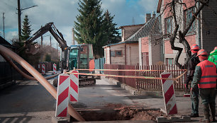 Naujų centralizuotų tinklų klojimo darbai Aleksote