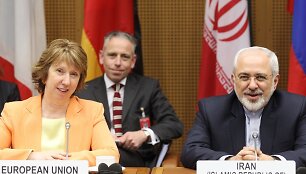 ES atstovė Catherine Ashton ir Irano užsienio reikalų ministras Mohammadas Javadas Zarifas