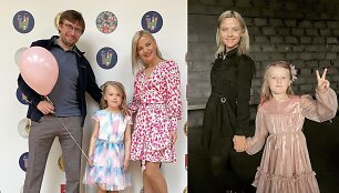Marius ir Renata Jampolskiai su dukra Vilte