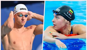 Andrius &Scaron;idlauskas ir Kotryna Teterevkova renkasi skirtingus akinukus.