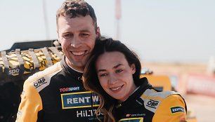 Emilija ir Arūnas Gelažninkai Dakaro finiše