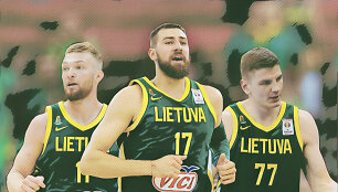 Domantas Sabonis, Jonas Valančiūnas ir Artūras Gudaitis