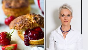 Nida Degutienė ir jos keptos britiškos bandelės „scones“