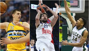 Nikola Jokičius, Sergio Llullas ir Giannis Antetokounmpo