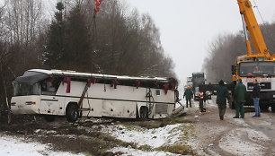 Autobuso avarija šalia Deltuvos