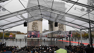 Pirmojo pasaulinio karo pabaigos šimtmečio minėjimas prie Triumfo arkos Paryžiuje