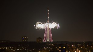 Įžiebta didžiausia pasaulio Kalėdų eglė. 