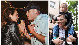 Ieva ir Rolandas Mackevičiai su sūnumi Motiejumi 