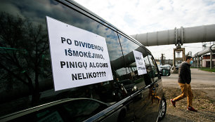 AB „Achemos“ darbuotojų protestas