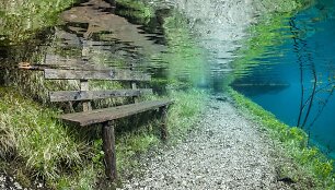 Kasmet patvinstantis Žaliasis ežeras Austrijoje užlieja aplink esantį parką