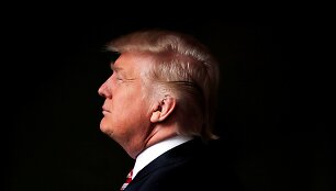 Donaldas Trumpas pozuoja portretui
