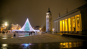 Kalėdų eglė Katedros aikštėje