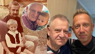 Linas Adomaitis su a.a. tėčiu Algirdu Adomaičiu / Asmeninio albumo nuotr.