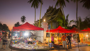 Luangprabango naktinis turgus, Laosas