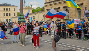 Rusijos piliečių demonstracija Miunchene