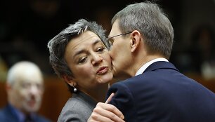 Danijos ministrė Margrethe Vestager ir Latvijos finansų ministras Andris Vilks