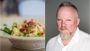 Vytaras Radzevičius ir jo gamintas patiekalas